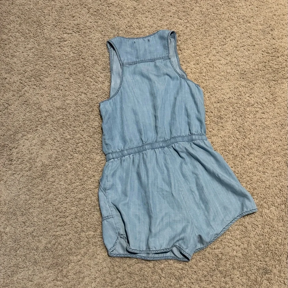 Rosette BE COOL Light Blue Denim Romper Shorts - Picture 2 of 4